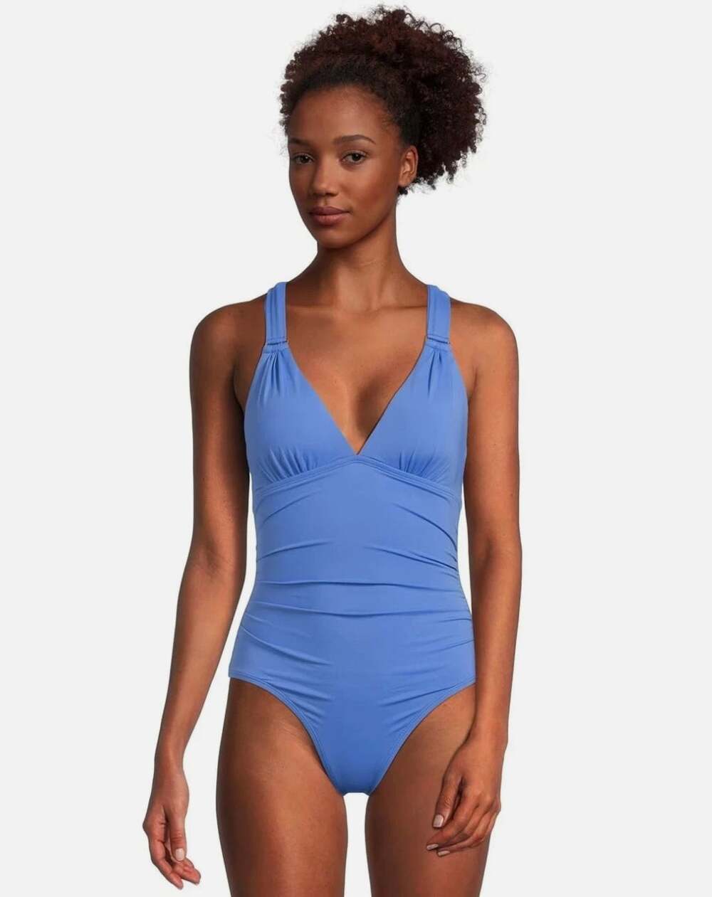 TOMMY BAHAMA Novelty Pearl One-Piece Swimsuit 10 Cornflower Blue Lace-Back NWOT
